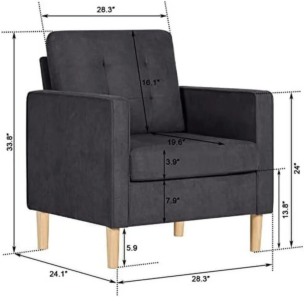 54.5" Upholstered Loveseat Sofa with Metal Legs S183723