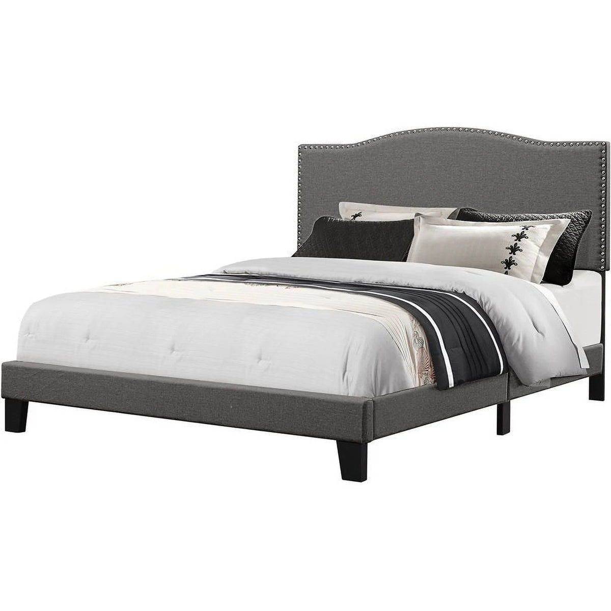 Upholstered Hardwood Queen Bed C6210