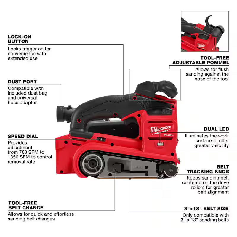 18-Volt Cordless Belt Sander with Starter Kit C166