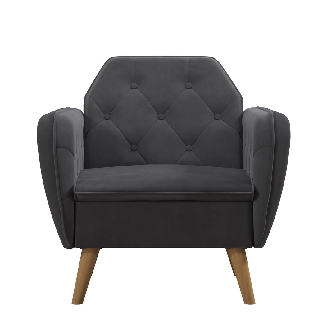 Gray Velvet Accent Chair S351
