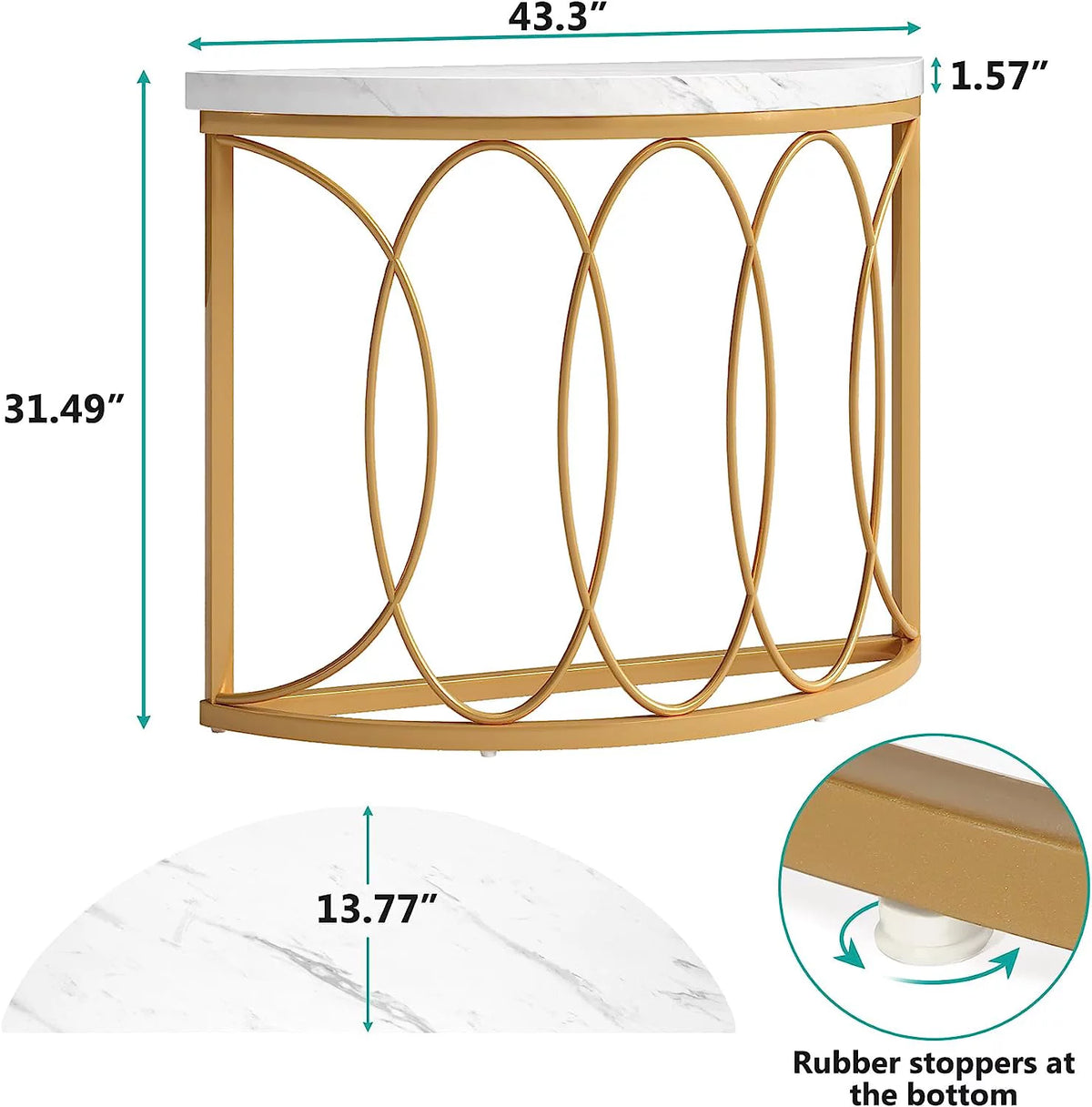 Gold Faux Marble Console Table B1290