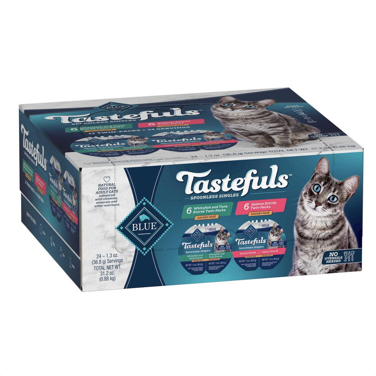 Whitefish & Tuna and Salmon Pate Wet Cat Food Variety Pack J11995