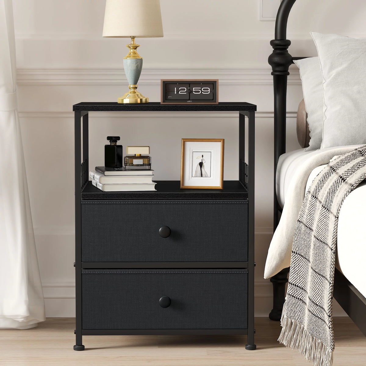 Dark Grey Metal End Table N711