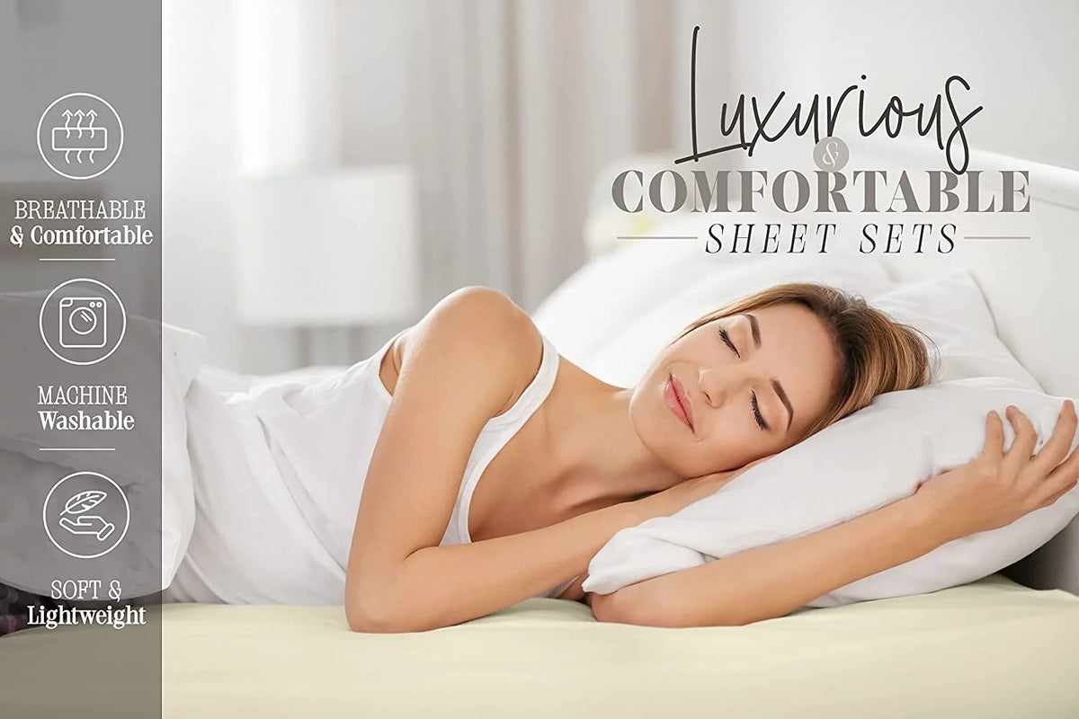 Super Soft Microfiber Bed Sheet Set with 14-inch Deep Pockets Full Orange P74751