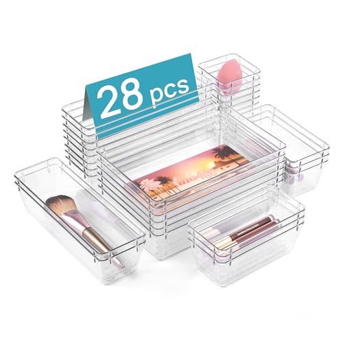 66 PCS Clear Plastic Drawer Organizer Bins P331