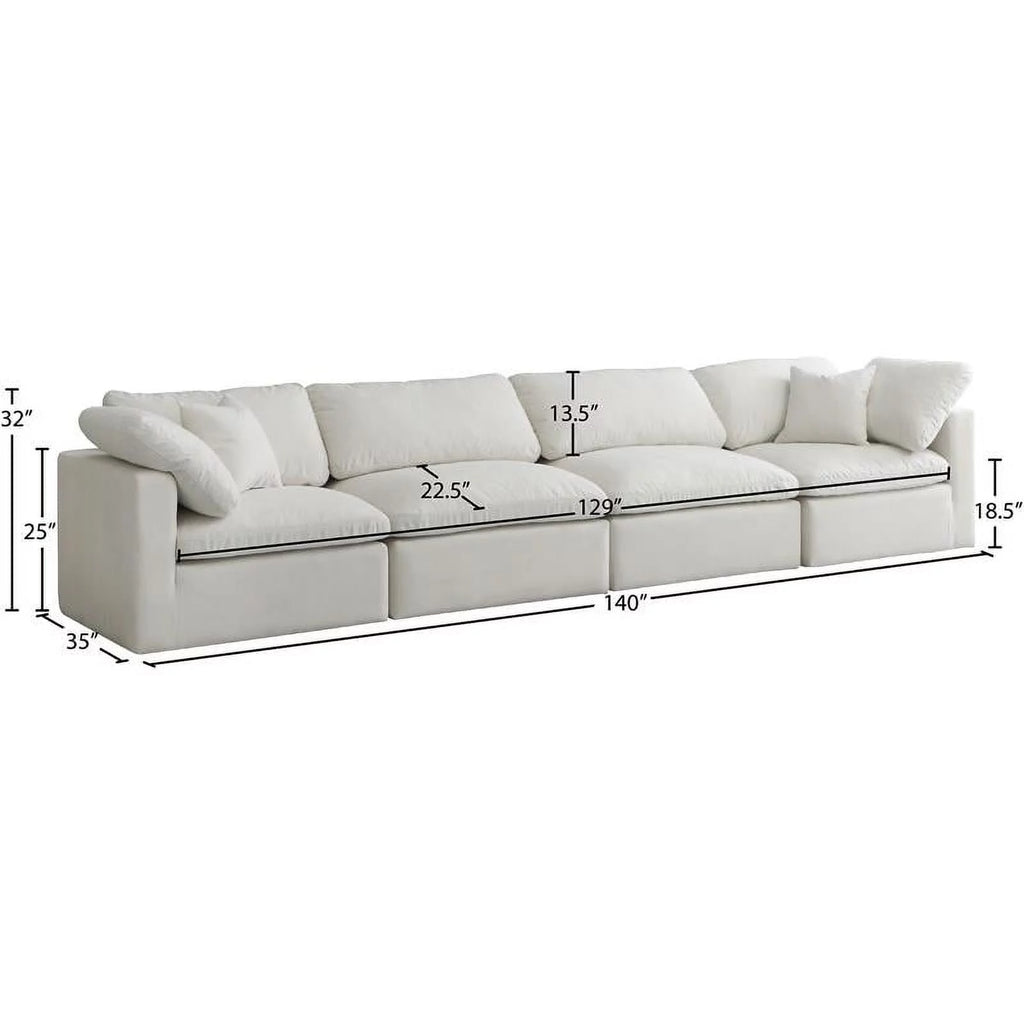 Cream Velvet Modular Sofa J692663