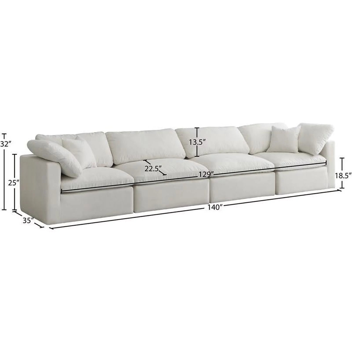 Cream Velvet Modular Sofa J692663
