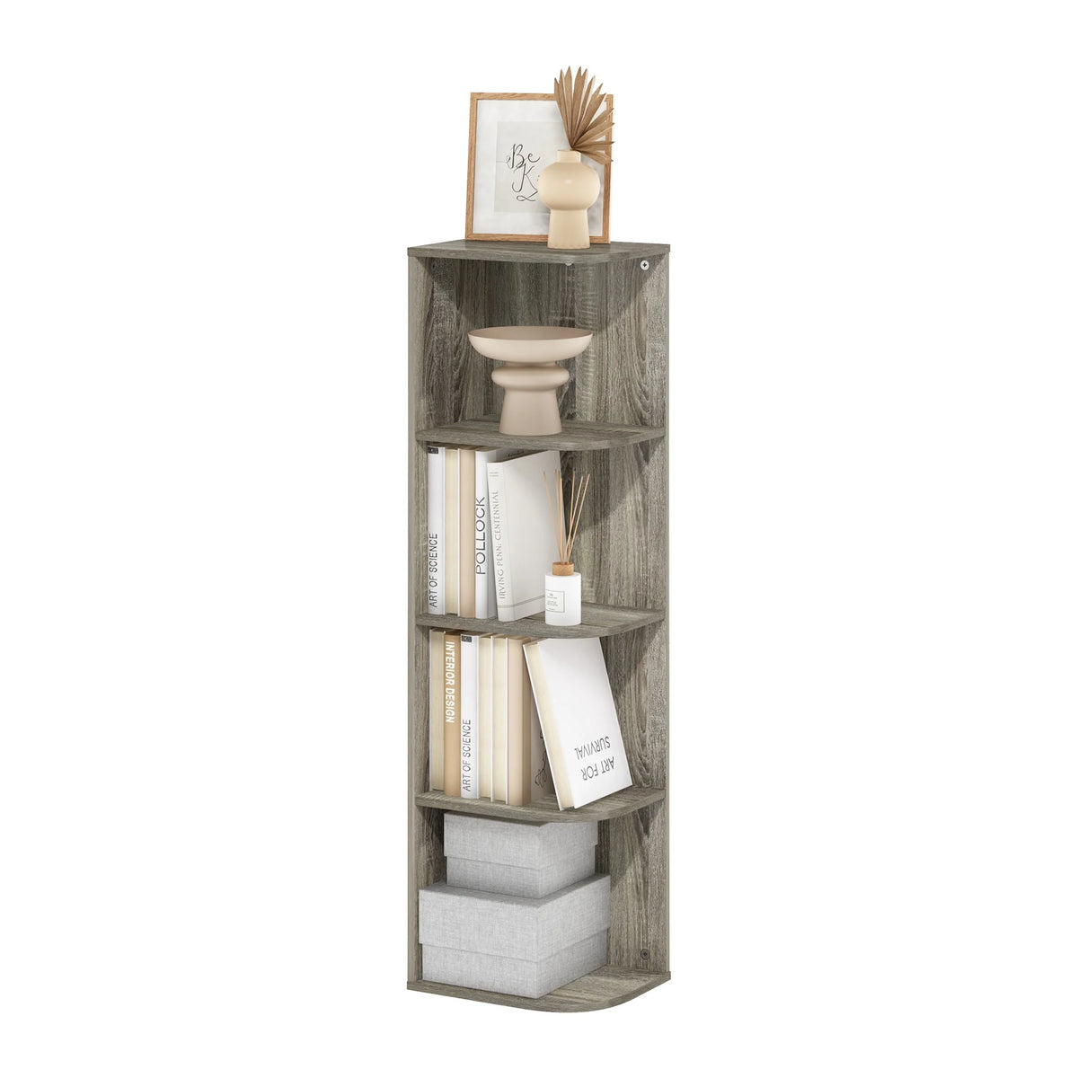 4-Tier Corner Open Shelf Bookcase D4878
