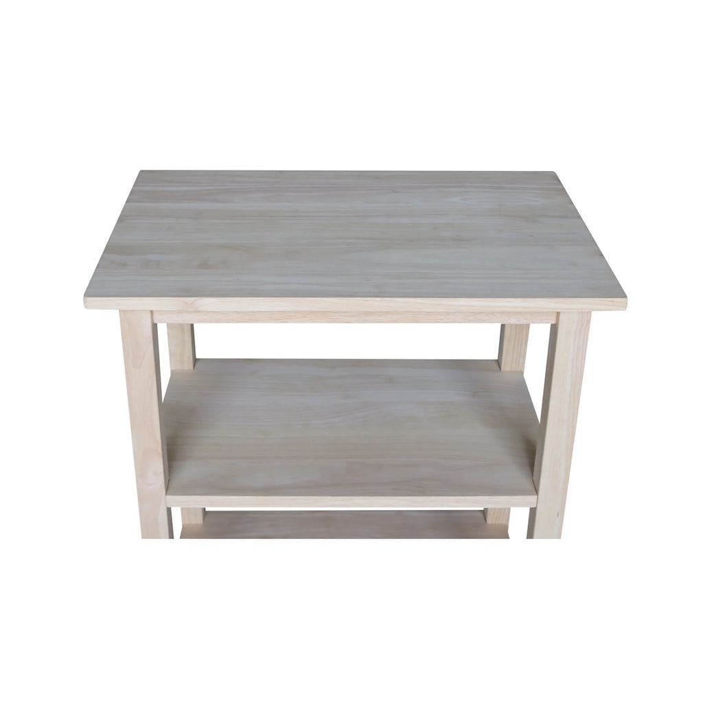 Unfinished Wood Microwave Kitchen Cart T952