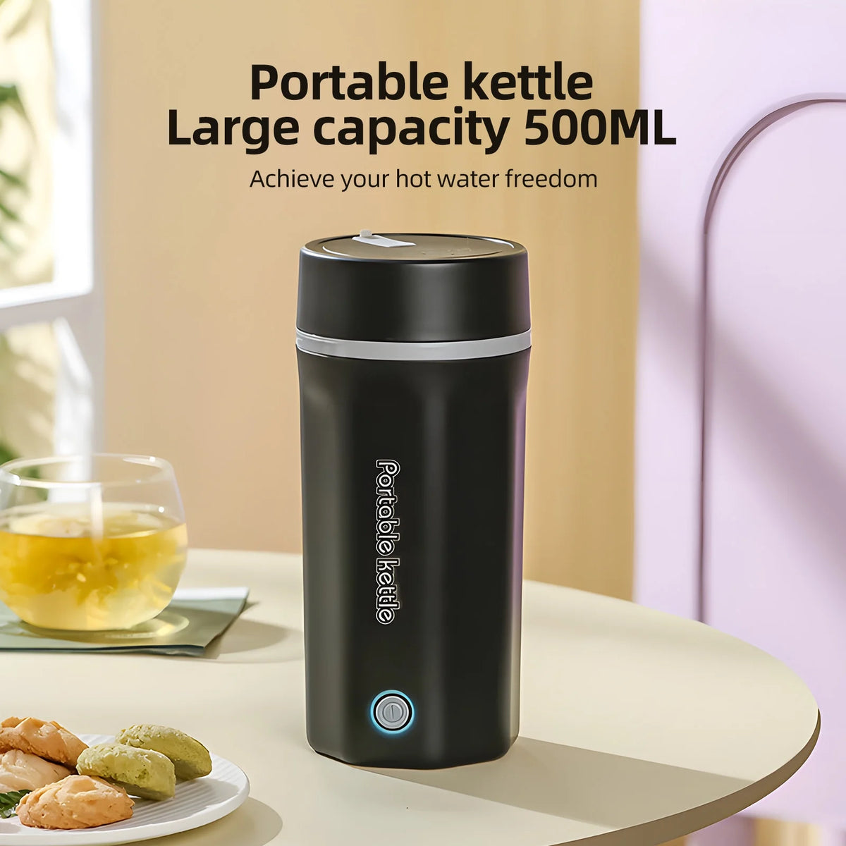 Portable Electric Kettle 500ml Stainless Steel F990