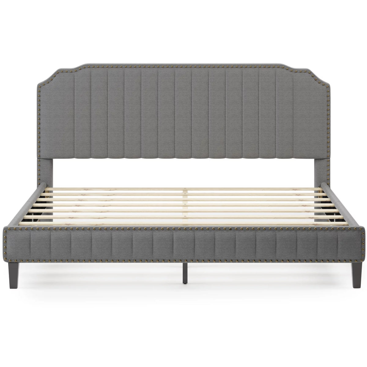 Linen Upholstered King Platform Bed F713058