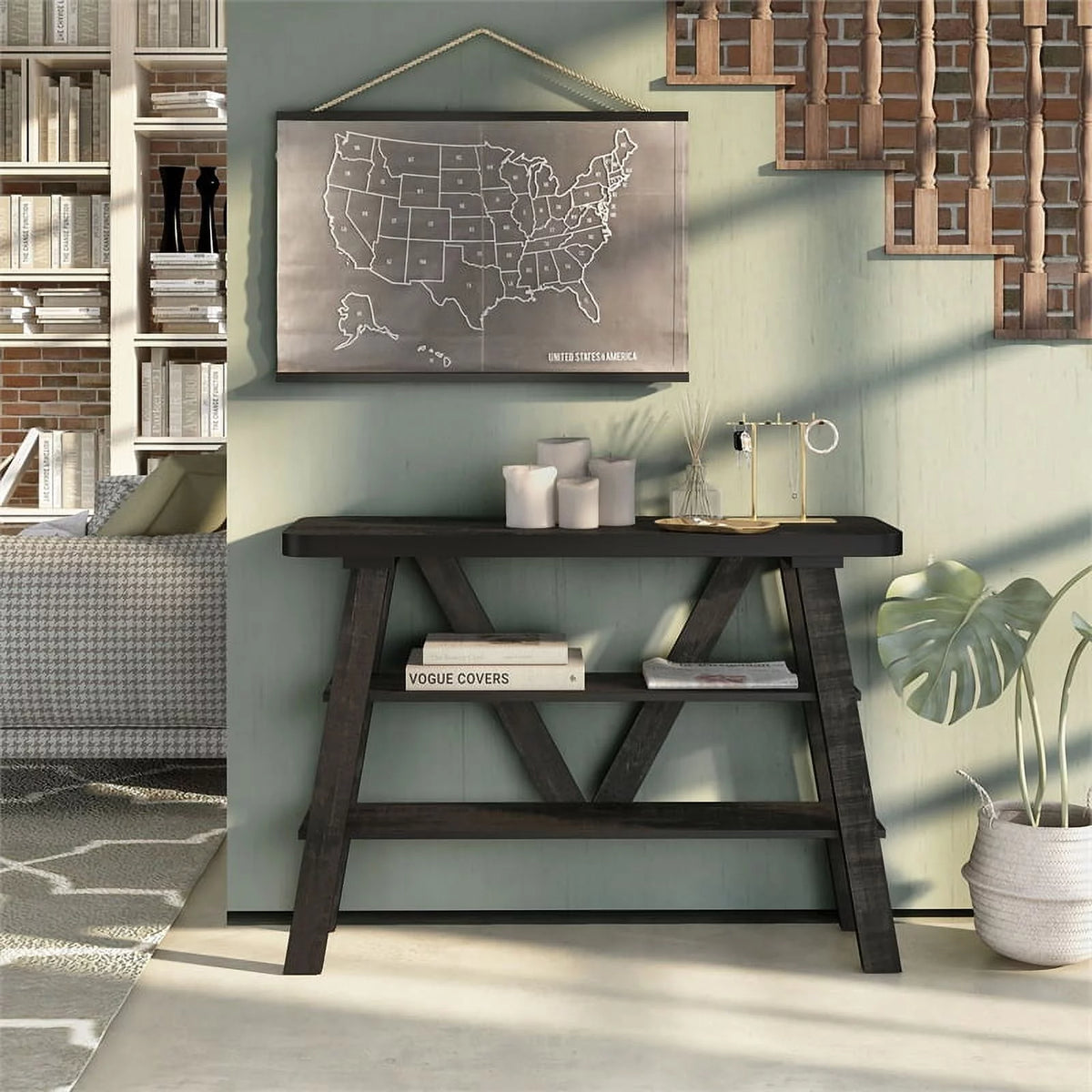 Farmhouse Wood Console Table B492