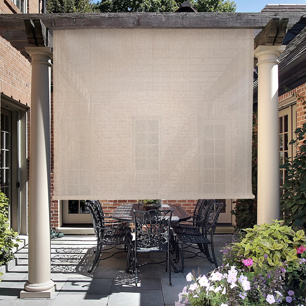 Outdoor Roller Patio Sun Shade 7ft Wide Brown/Black B16740