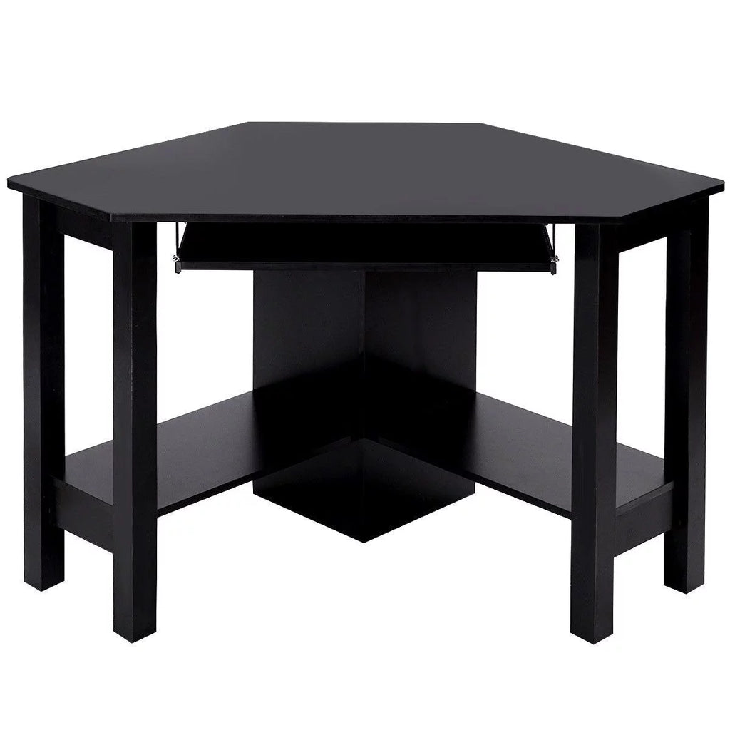 Black Wooden Corner Desk With Drawer M640189