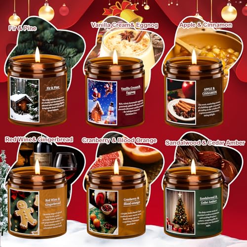 6 Pack Scented Jar Candle Set Natural Soy Wax B53244