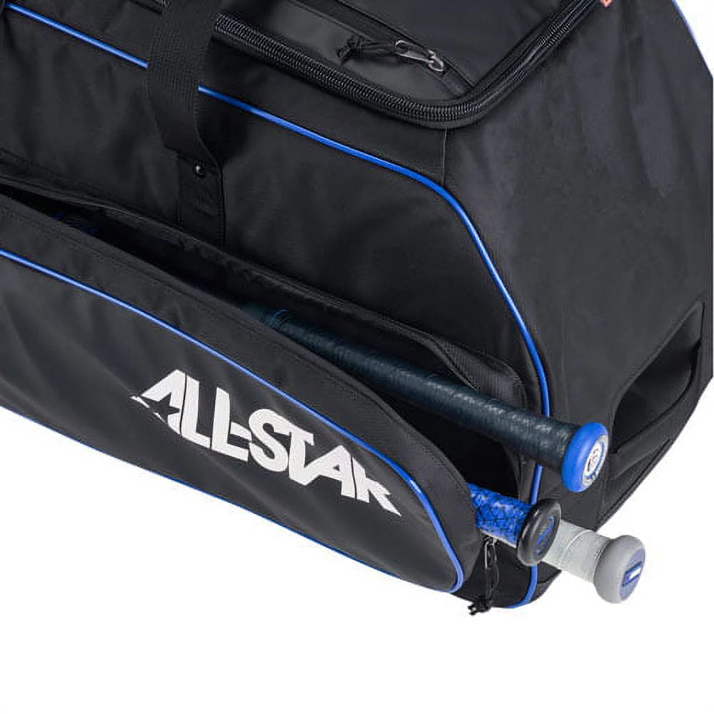 Black/White Rolling Baseball Catchers Equipment Duffle Bag U280