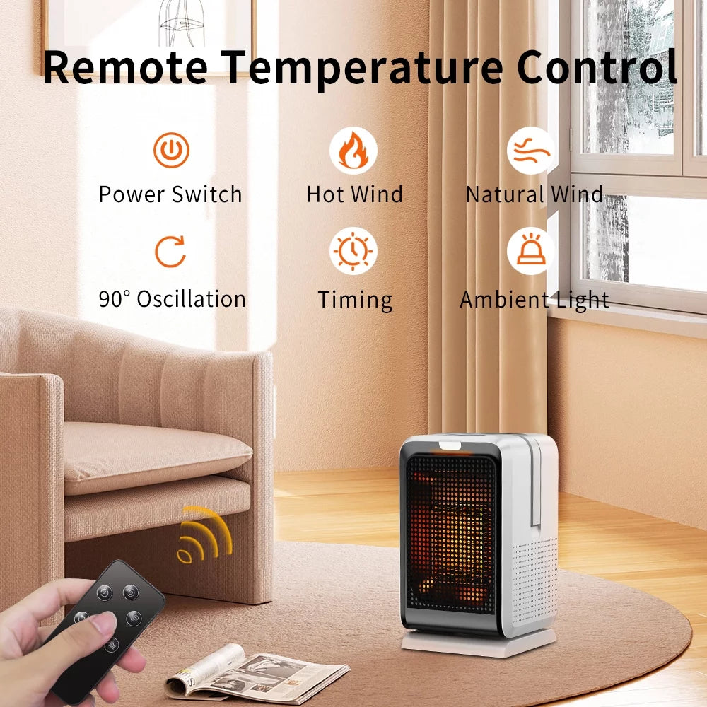 Oscillating Space Heater with Timer Remote Control L102405