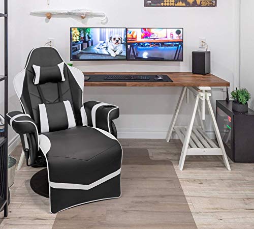 Black Pu Leather Ergonomic Reclining Gaming Sofa Chair with Footrest N15104