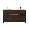 60 in. Double Sink Rose Wood Bathroom Vanity with White Quartz Counter-Top O198