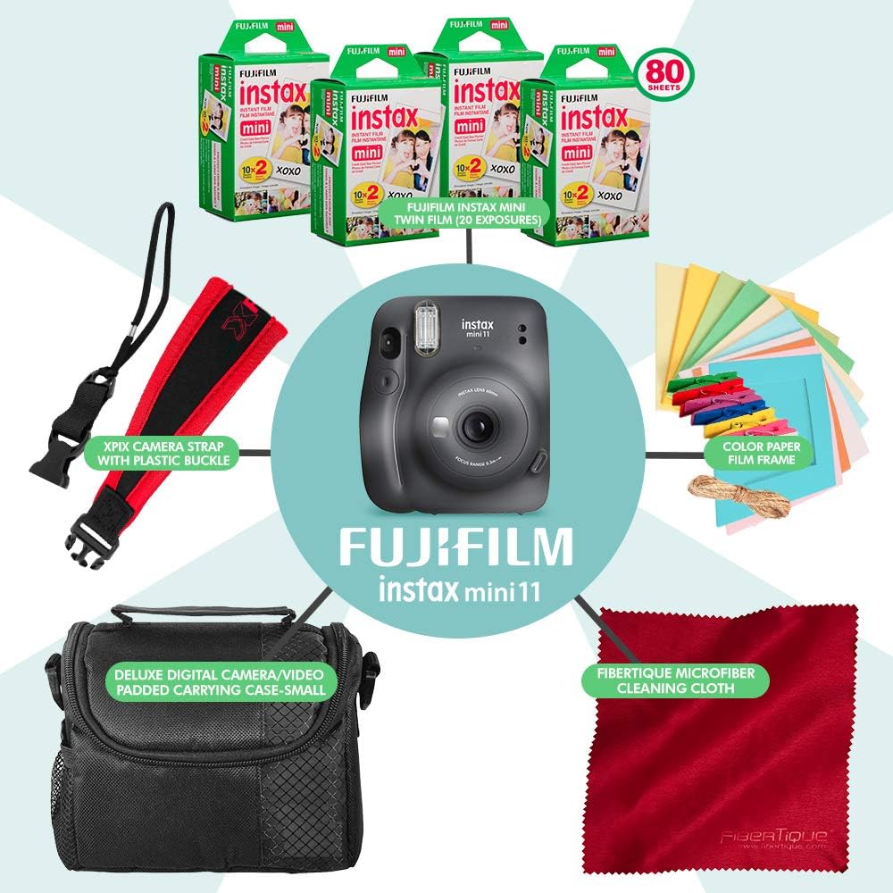 Charcoal Grey Instant Film Camera with 80 Exposures Film M9817