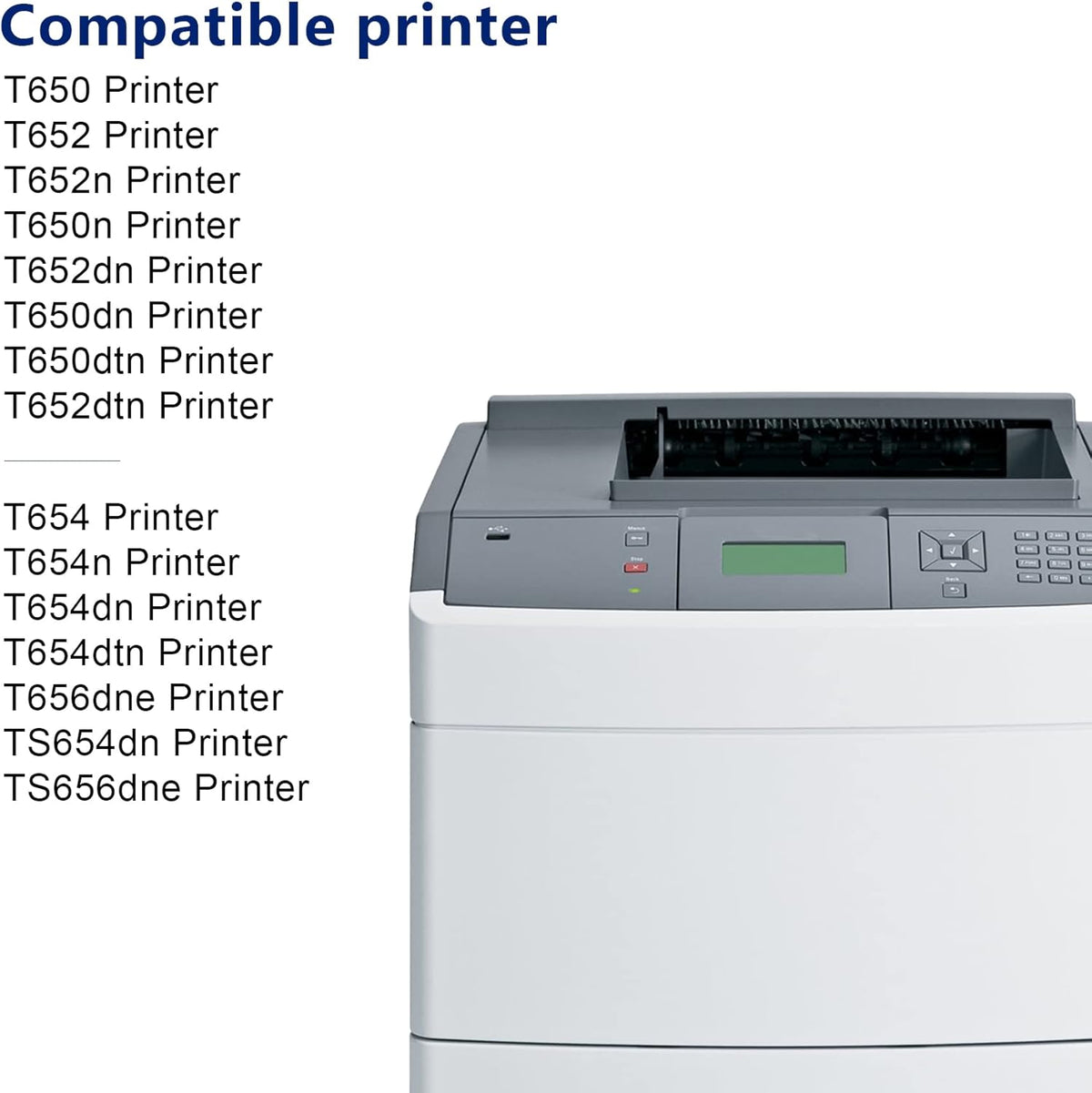 Compatible T650 Toner Cartridge 1 Pack Black U552853