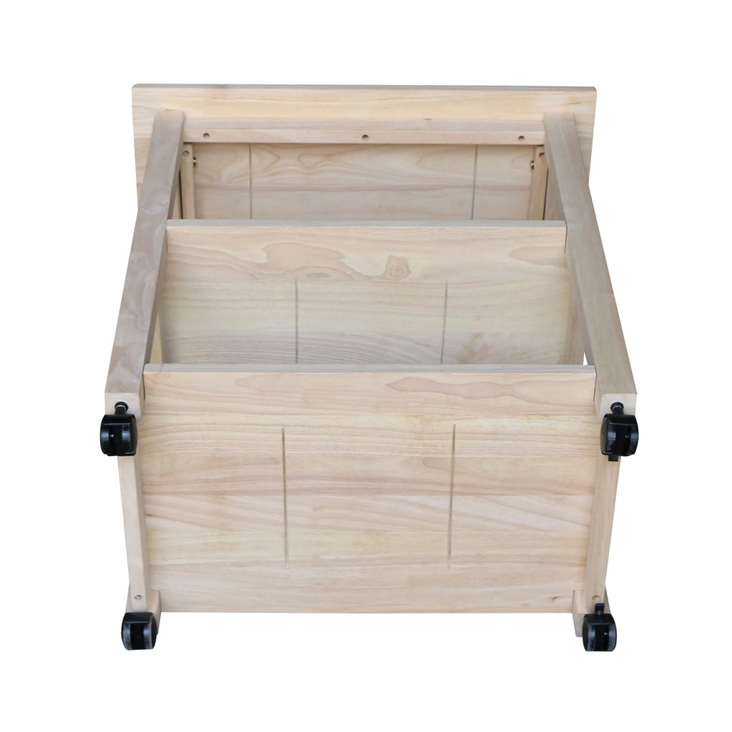 Unfinished Wood Microwave Kitchen Cart T952