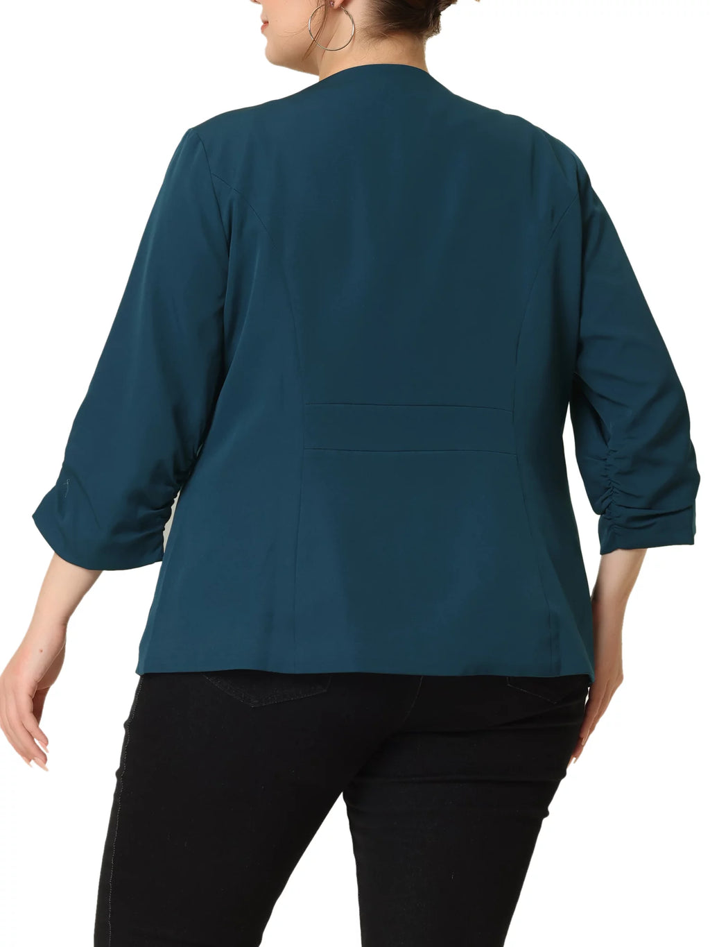 Plus Size 3/4 Sleeves Boyfriend Blazer N502