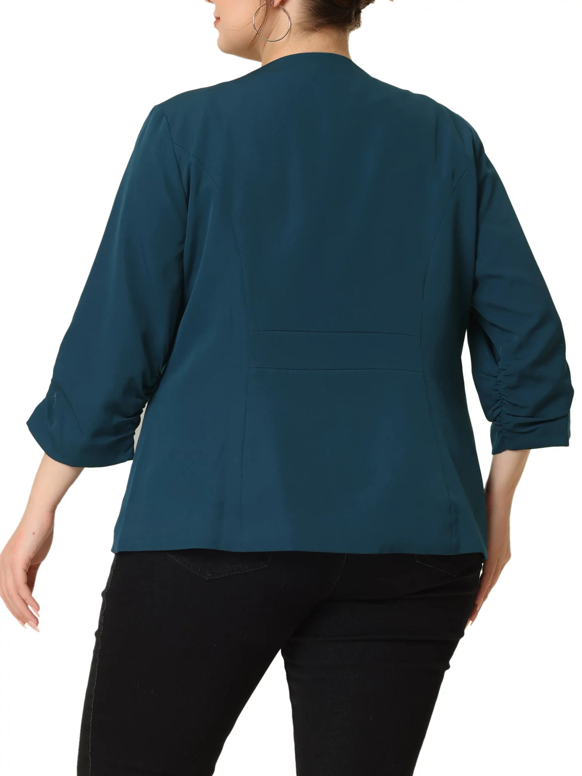Plus Size 3/4 Sleeves Boyfriend Blazer N502