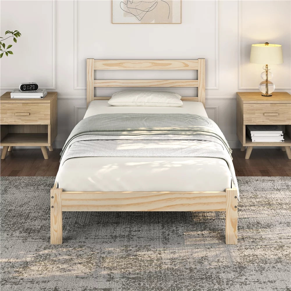 Queen Wooden Platform Bed Frame with Headboard Z261741