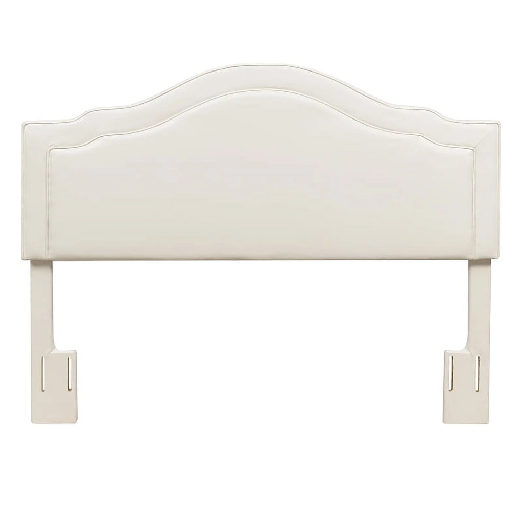 Cream Faux Leather Queen Headboard A23895