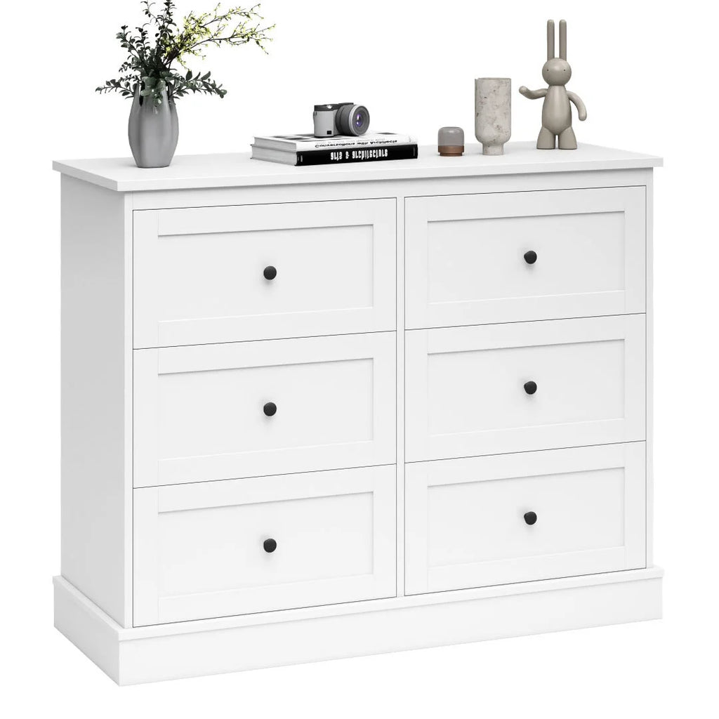 White 6 Drawer Wood Dresser Z655922