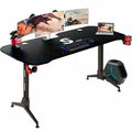 Black 63 inch Gaming Desk with Adjustable Height G384