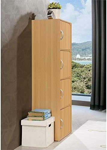 4 Shelf 4 Door Bookcase in Beech T38052