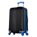 Expandable Hardside Carry-On Luggage Spinner Suitcase with Laptop Compartment, Black/Blue S54527