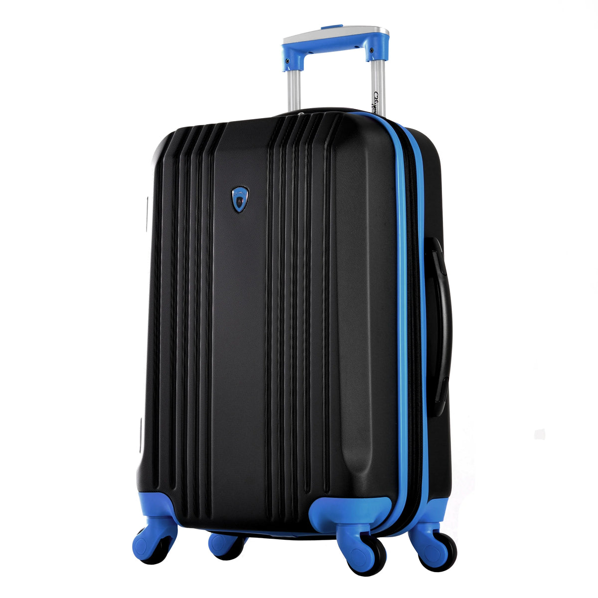 Expandable Hardside Carry-On Luggage Spinner Suitcase with Laptop Compartment, Black/Blue S54527