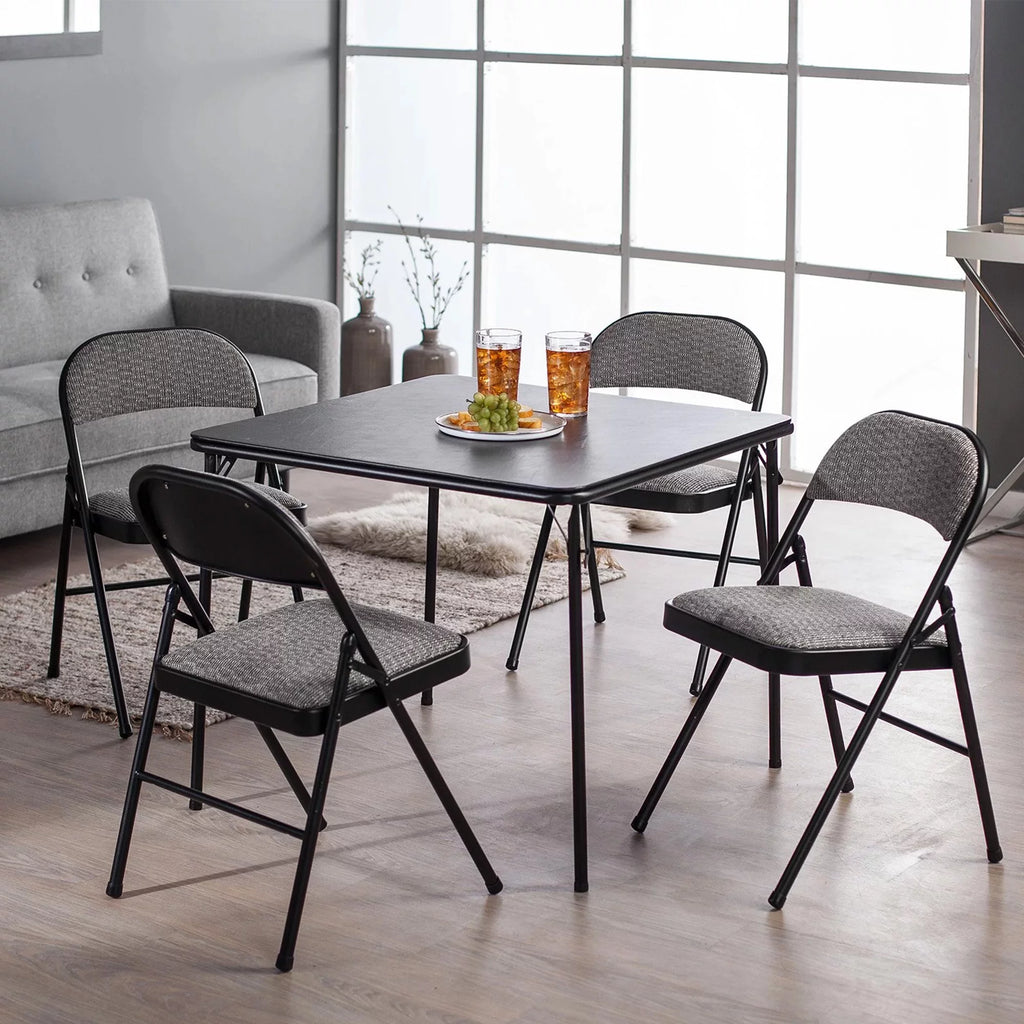 Black Square Metal Folding Dining Card Table S8534