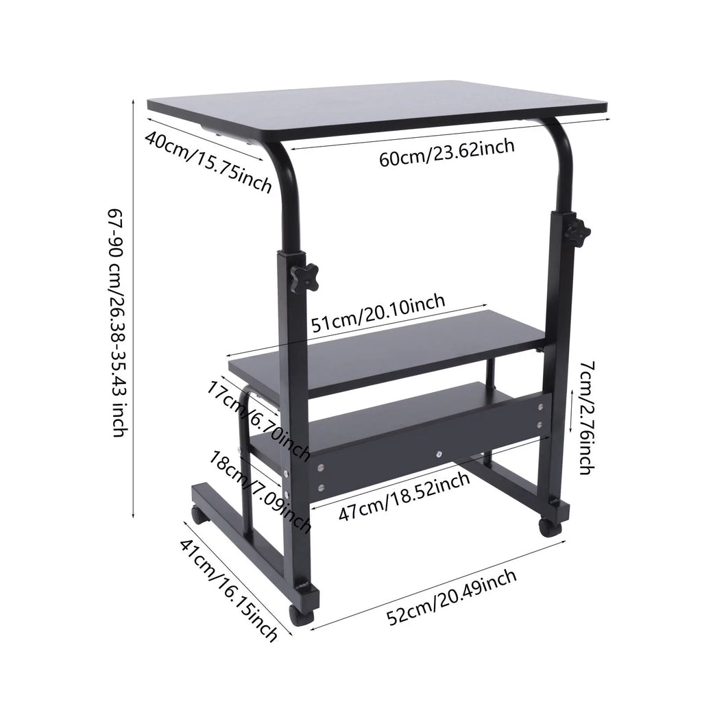 Adjustable Mobile Sofa Side Table with Wheels Z80623