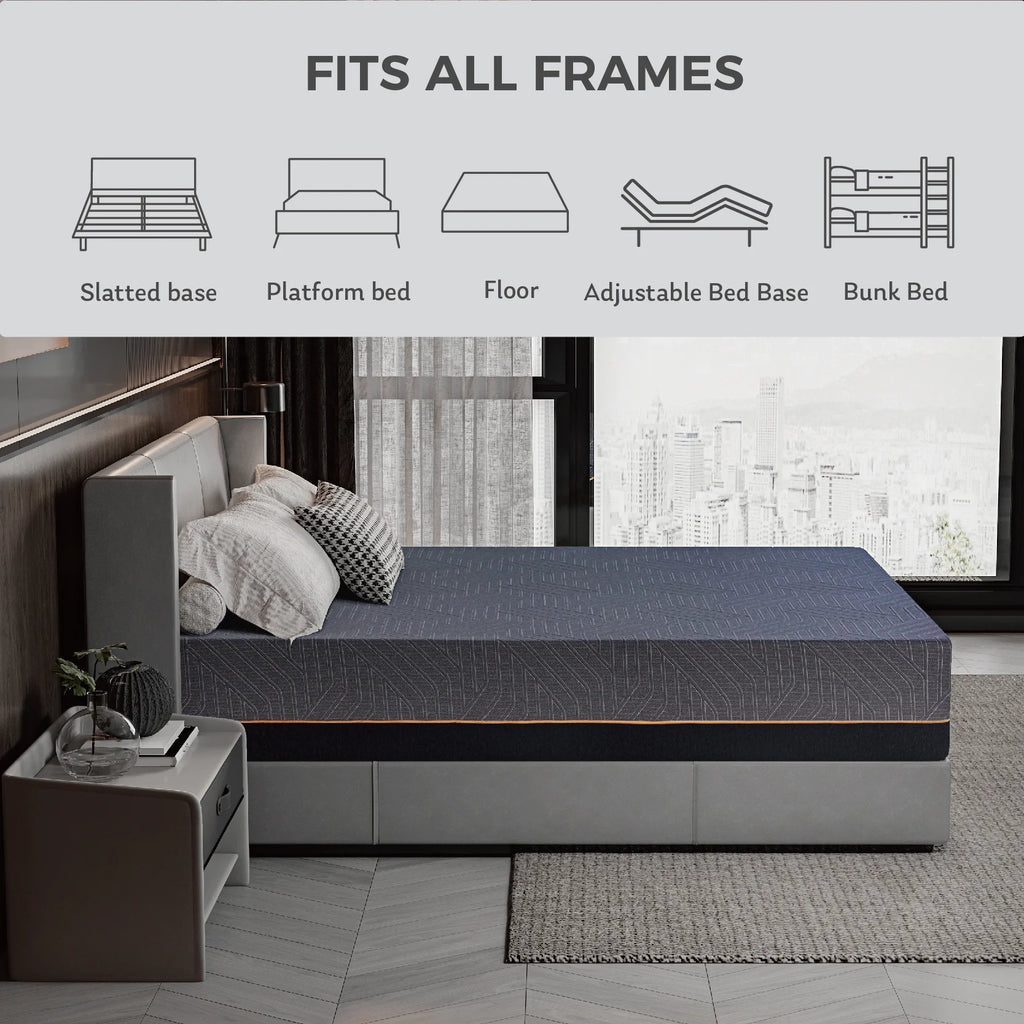 Black 14 inch Queen Memory Foam Mattress V612577