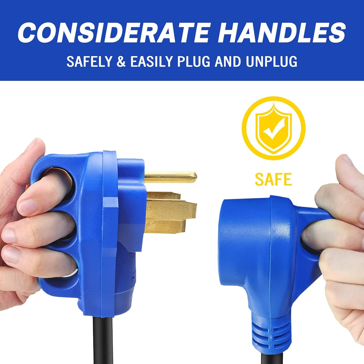 50 Amp to 30 Amp RV Adapter with Grip Handle, 12 Inch Pack of 2 K474237