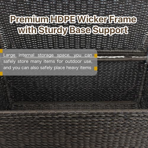 Brown Wicker Patio Coffee Table with Storage D665108