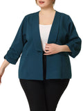 Plus Size 3/4 Sleeves Boyfriend Blazer N502