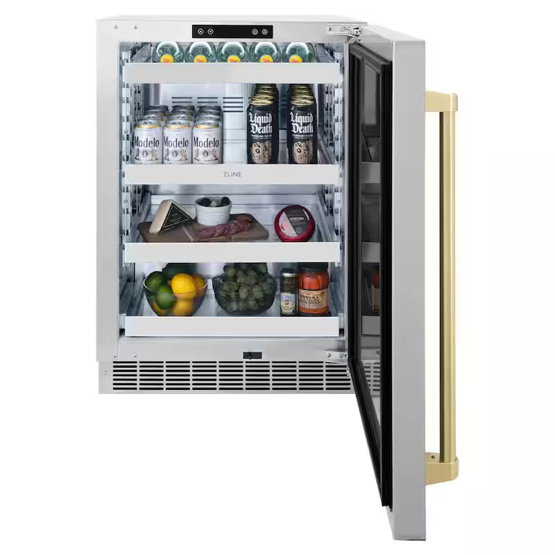 24 in. Single Zone Beverage Fridge with Stainless Door N7113