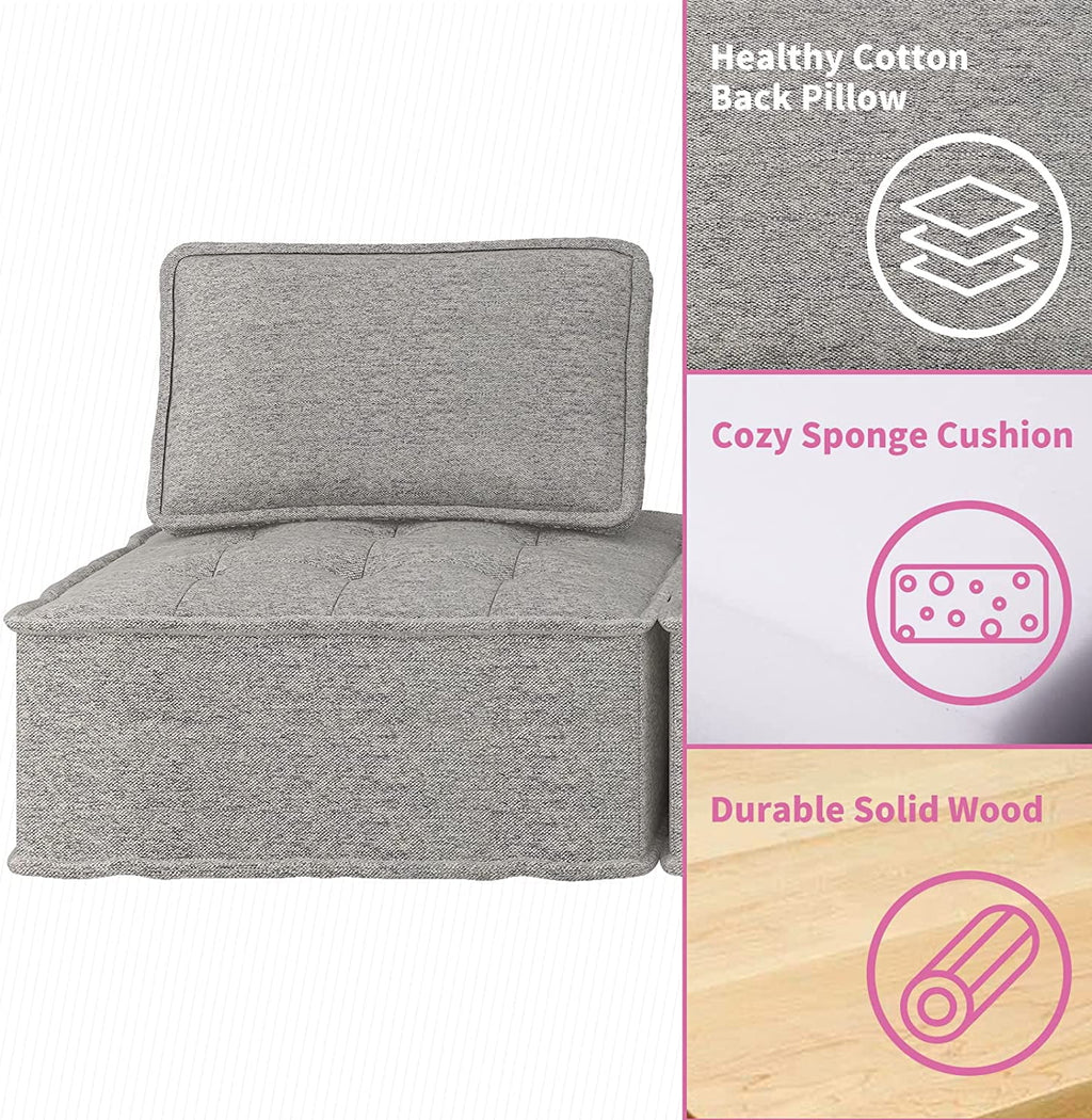 Light Grey 3 Seater Modular Sectional Sofa S265892