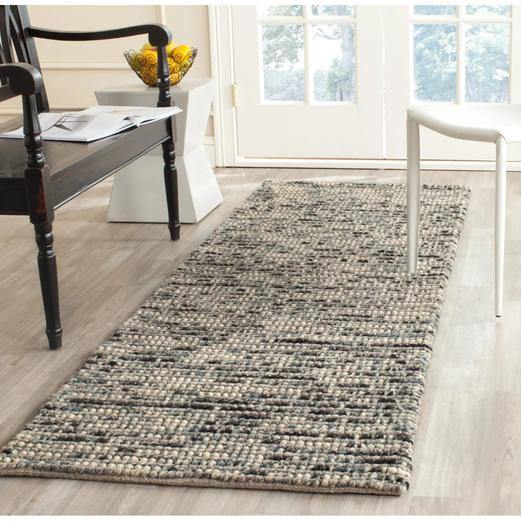 Grey Multi Braided Striped Area Rug 4' x 6' G5290