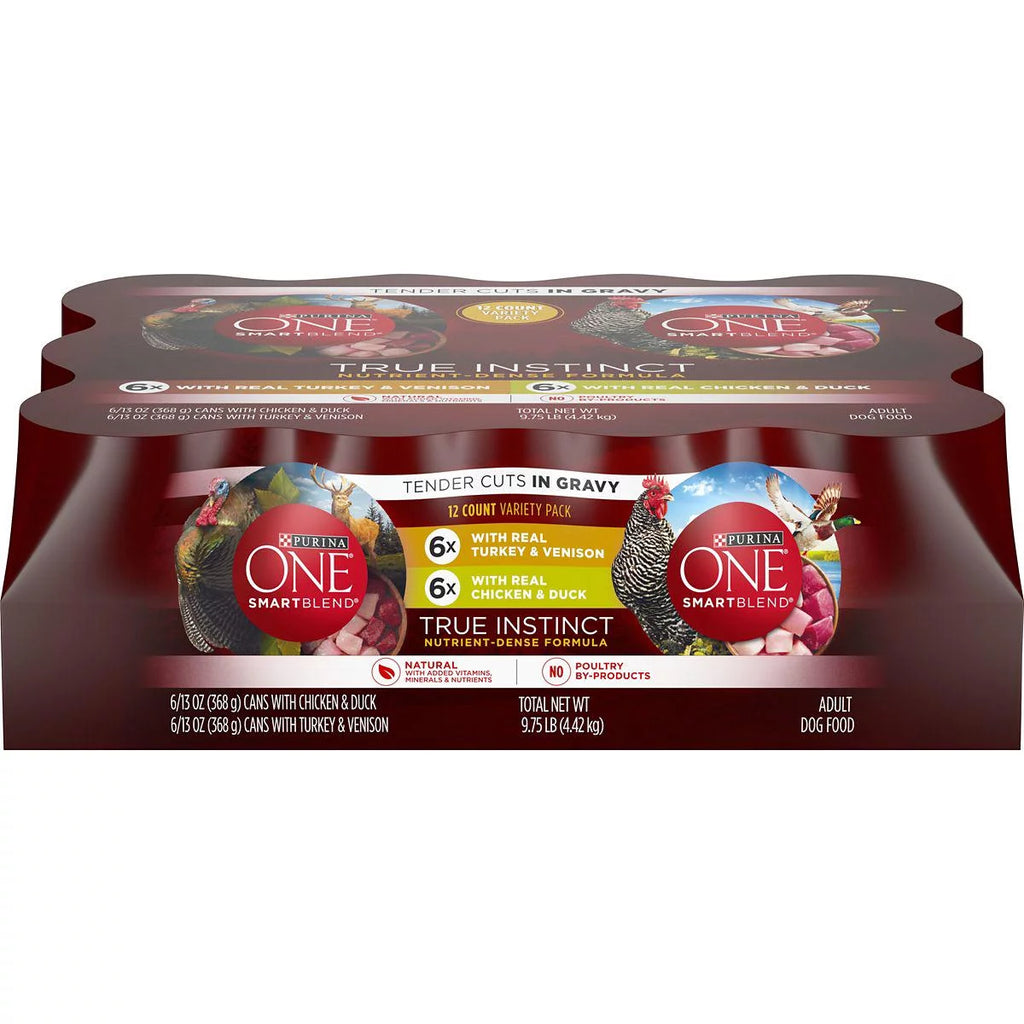 Turkey Venison Chicken Duck Cuts in Gravy Wet Dog Food 13 oz Pack of 12 N4502