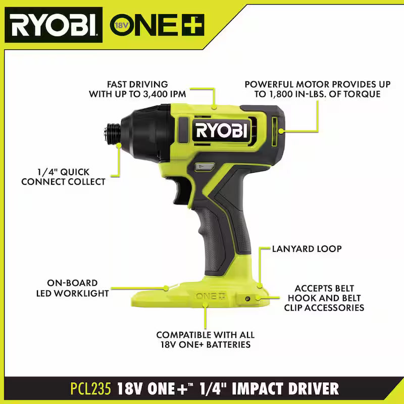 18V Cordless 4-Tool Combo Kit with Battery, Charger, and Rolling Tool Box H533
