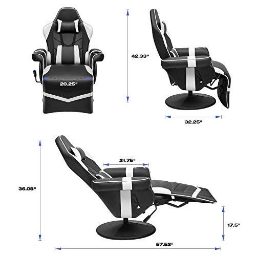 Black Pu Leather Ergonomic Reclining Gaming Sofa Chair with Footrest N15104