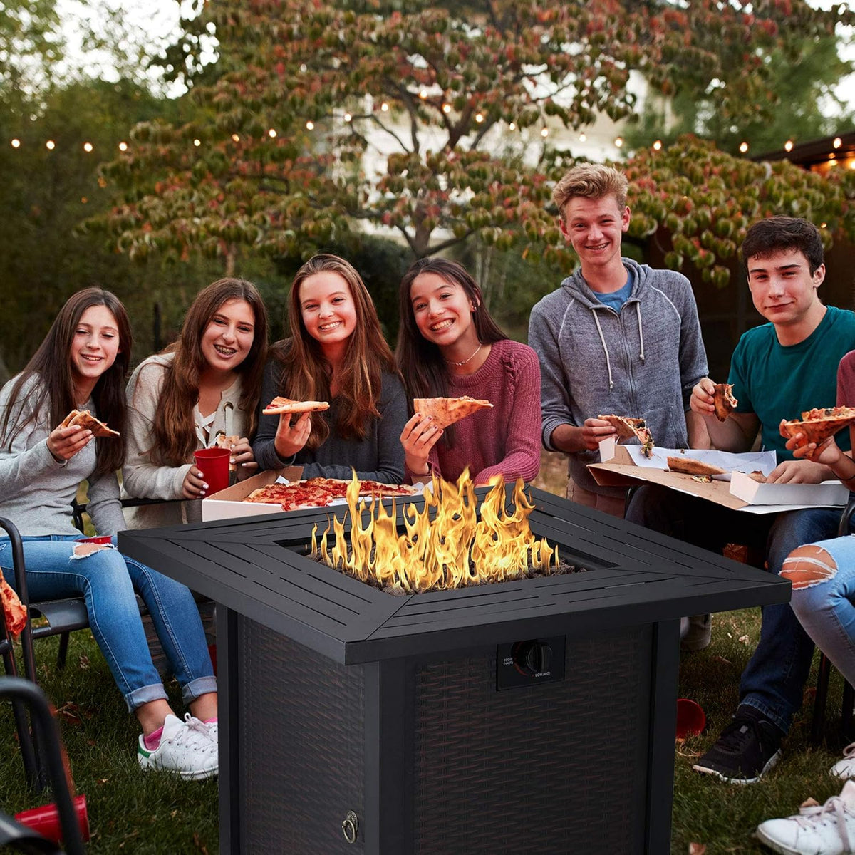 50,000 BTU Square Propane Fire Pit Table O9979