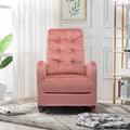 Pink Upholstered Rocking Chair with Solid Wood Base S406633