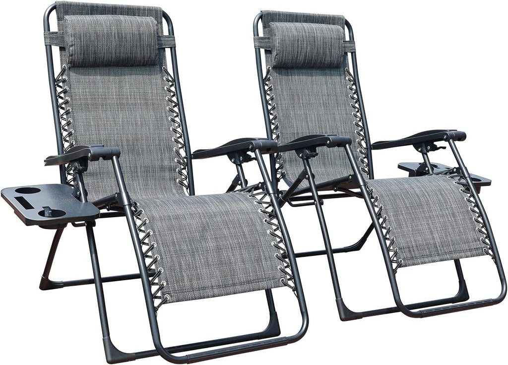 Beige Zero Gravity Folding Lounge Chair Set of 2 T383232